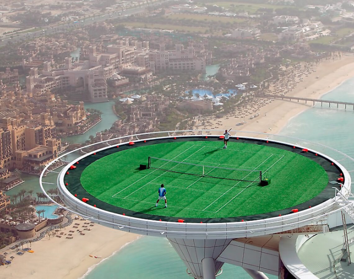 Tennis in the UAE - on Burj Al Arab