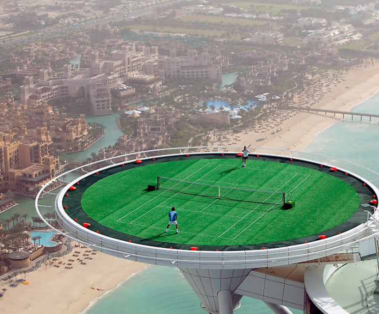 Tennis in the UAE - on Burj Al Arab