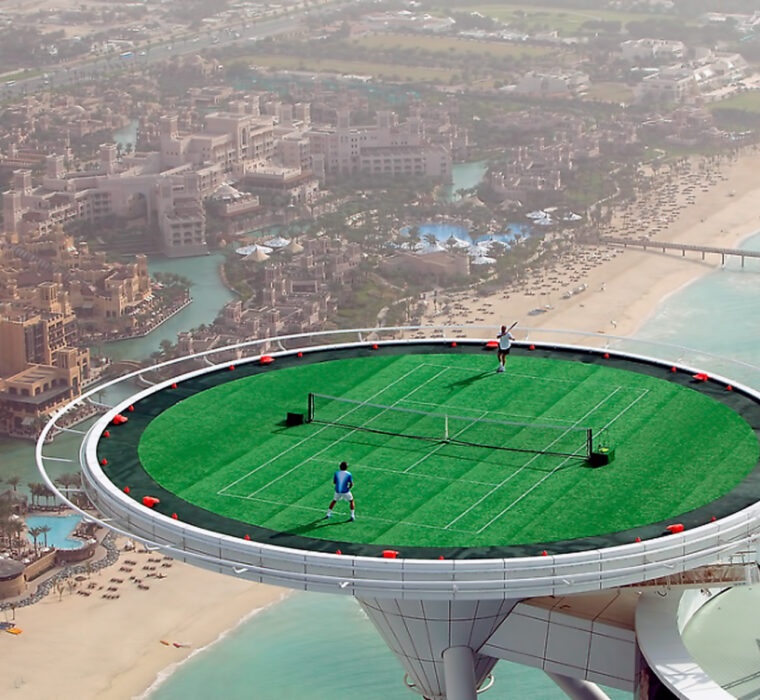 Tennis in the UAE - on Burj Al Arab